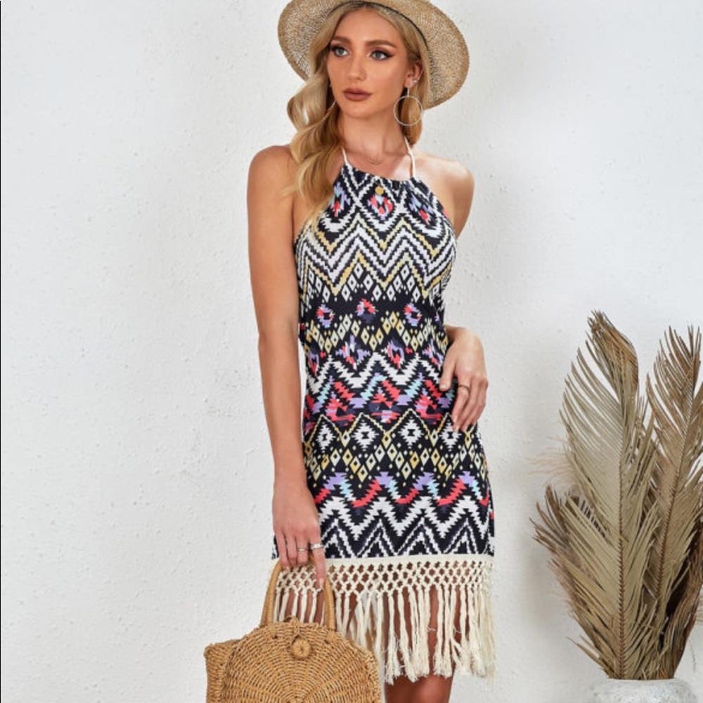 NEW‼️Aztec Geo Open Back Dress